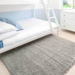 Super Soft Silver Shaggy Living Area Rug - Grey / 280 x 190cm - thumbnail 2