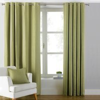 Set of 2 Atlantic Twill Woven Room Darkening Eyelet Curtains - Green / 168cm / 229cm