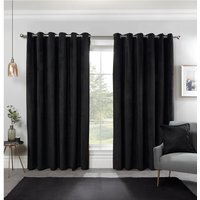 Vermont Velvet Blackout Curtains - Black / 168cm / 137cm - thumbnail 1