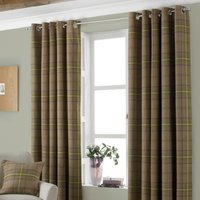 Aviemore Tartan Faux Wool Eyelet Curtains - Thistle / 137cm / 168cm