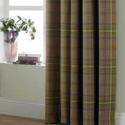 Aviemore Tartan Faux Wool Eyelet Curtains - Thistle / 137cm / 168cm - thumbnail 3
