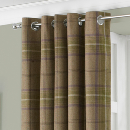 Aviemore Tartan Faux Wool Eyelet Curtains - Thistle / 137cm / 168cm - thumbnail 2