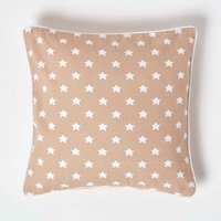 Homescapes Cotton Stars Cushion Cover - Beige / 45cm