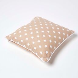 Homescapes Cotton Stars Cushion Cover - Beige / 45cm - thumbnail 4