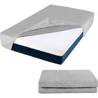 Luxury Super Soft Velvet Mattress Topper - Grey / Single
