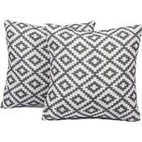 Pack Of Geometric Outdoor Cushion Covers - Geo Grey / 2