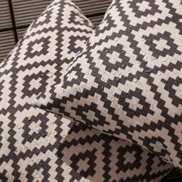 Pack Of Geometric Outdoor Cushion Covers - Geo Grey / 2 - thumbnail 4