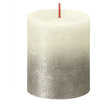 Faded Soft Pearl Bolsius Rustic Metallic Candle (80 x 68mm) - Soft Pearl