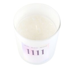 1111 Angel Number Opalite Crystal Candle For Positive Energy - White - thumbnail 2