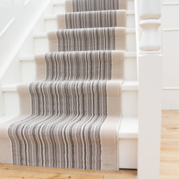 Neutral Striped Cut To Measure Stair Carpet Runner 60cm Wide - Beige / 975cm - thumbnail 3
