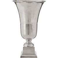 Chima Large Grey Ribbed Glass Vase - Aluminium. 100%