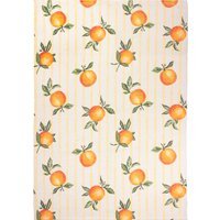 Fruits Oranges Gingham Indoor-Outdoor Rug - Yellow