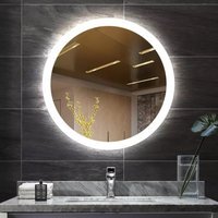 LED Mirror Illuminated Anti Fog One Touch Switch Round 60Cm - Silver
