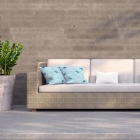 Ocean waves and fishesOutdoor Cushion - Blue - image 1