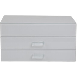 Compartment Glass Jewellery Box - White - thumbnail 2