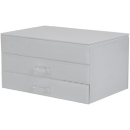 Compartment Glass Jewellery Box - White - thumbnail 3