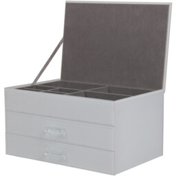 Compartment Glass Jewellery Box - White - thumbnail 4