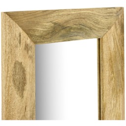 Solid Mango Wood Wall Mirror Light Oak - Brown - thumbnail 3
