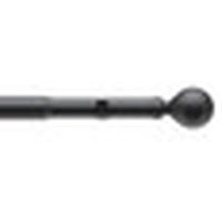 22-25mm Ball End Metal Eyelet Extendable Curtain Pole Set - Black / 120cm