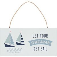 Nautical Decor Let Your Dreams Set Sail Hanging Sign - Mercury