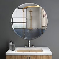 Frameless Round Wall Mounted Mirror - Silver