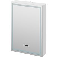 Single-Door Mirror Cabinet with LED Lighting - Sliver - thumbnail 1