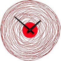 Juvia 38cm Dia Red Swirl Metal and Plastic Wall Clock - Red