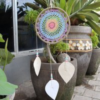 Large Handmade Bali Dream Catcher with Spirit Blessings - Vegan  All-Natural - Multi - image 1