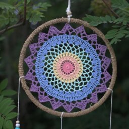 Large Handmade Bali Dream Catcher with Spirit Blessings - Vegan  All-Natural - Multi - thumbnail 4