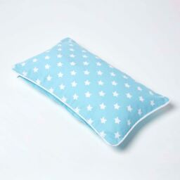 Homescapes Cotton Stars Cushion Cover - Blue / 50cm - thumbnail 4