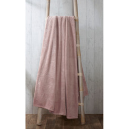 Coral Polyester Fleece Blanket Throw - Blush / 200cm - thumbnail 3
