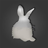 Rabbit Style 8 Silver Acrylic Mirror - Silver / 60cm / No Engraving