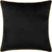 Meridian Velvet Piped Cushion - Black-Gold / Feather / 45cm