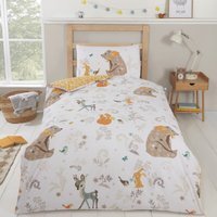 Woodland Friends Polycotton Fully Reversible Duvet Set With Pillowcase - Multicolor - image 1