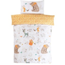Woodland Friends Polycotton Fully Reversible Duvet Set With Pillowcase - Multicolor - thumbnail 2
