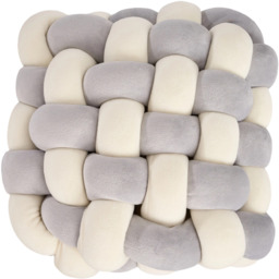 Soft Woven Seat Cushion - Cream and Grey - thumbnail 5
