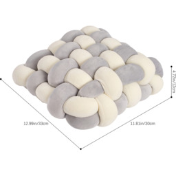 Soft Woven Seat Cushion - Cream and Grey - thumbnail 2