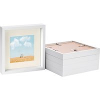 "10"" x 10"" White 3D Box Photo Frame - 6"" x 6"" Mount - Pack of 5 - White/Ivory" - thumbnail 1