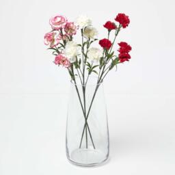 Homescapes Artificial Carnation Spray Single Stem Set of 3, 55cm - Pink, Green, White - thumbnail 2