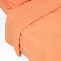 Linen Flat Sheet - Burnt Orange / Double - thumbnail 1