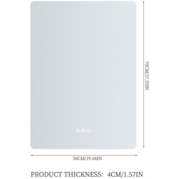 Anti-Fog Bathroom Mirror with RGB LED Ambient Lighting - Silver - thumbnail 2