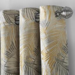 Fiji Lined Eyelet Ring Top Curtains - Yellow / 168cm / 229cm - thumbnail 2