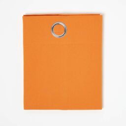 Homescapes Cotton Plain Ready Made Eyelet Curtain Pair - Burnt Orange / 117cm / 137cm - thumbnail 2