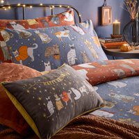 Halloween Pawty Printed Reversible Duvet Cover Set Single - Multicoloured - image 1