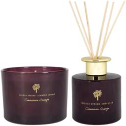 Nicola Spring Scented Candle and Reed Diffuser Set - Cinnamon & Orange - thumbnail 5