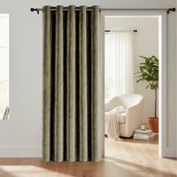 Luxurious Matte Velvet Fully Lined Door Panel Curtain - Mink