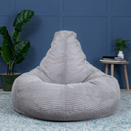 Cord Recliner Bean Bag  - Grey - thumbnail 3