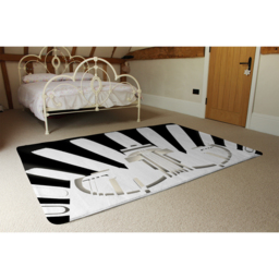 Art Deco Skyscraper In Black  White Designer Rug - Black / 150cm - thumbnail 3