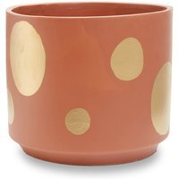 Yuri Large Terracotta Gold Spotted Planter - Pink