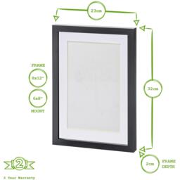 "Photo Frames with A5 Mount - A4 (8x12"") - White - Pack of 5 - Grey" - thumbnail 3